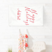 Prettige feestdagen Kerstrood kalligrafie simpel m Spandoek (Insitu)