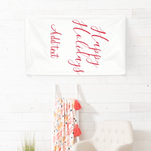 Prettige feestdagen Kerstrood kalligrafie simpel m Spandoek (Insitu)