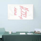 Prettige feestdagen Kerstrood kalligrafie simpel m Spandoek (Beurs)