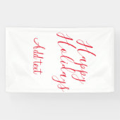 Prettige feestdagen Kerstrood kalligrafie simpel m Spandoek (Horizontaal)