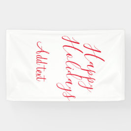 Prettige feestdagen Kerstrood kalligrafie simpel m Spandoek