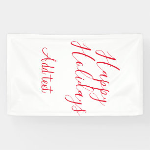 Prettige feestdagen Kerstrood kalligrafie simpel m Spandoek