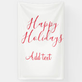 Prettige feestdagen Kerstrood kalligrafie simpel m Spandoek (Verticaal)