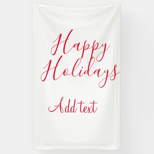 Prettige feestdagen Kerstrood kalligrafie simpel m Spandoek (Verticaal)