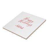 Prettige feestdagen Kerstrood kalligrafie simpel m Tegeltje (Zijkant)