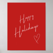 prettige feestdagen kerstrood poster (Voorkant)