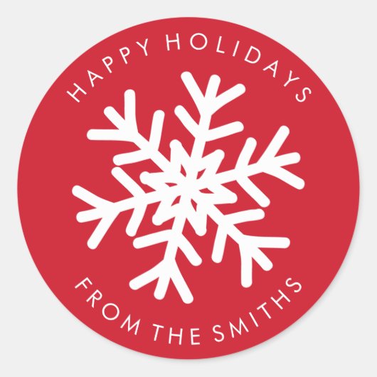 prettige feestdagen - kerstrood + wit etiket (Voorkant)