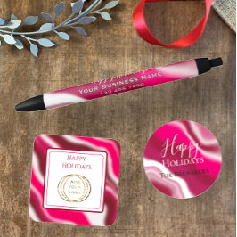 Prettige feestdagen Kerstrood Zakelijke promotie Zwarte Inkt Pen