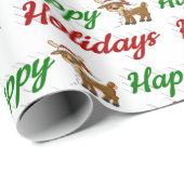 prettige feestdagen kerstscript Reindeer Cadeaupapier (Rol Hoek)