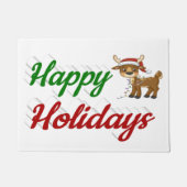 prettige feestdagen kerstscript Reindeer Deurmat (Voorkant)