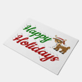 prettige feestdagen kerstscript Reindeer Deurmat (Schuin)