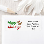 prettige feestdagen kerstscript Reindeer Etiket (Insitu)