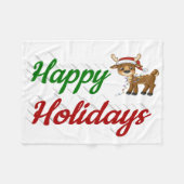 prettige feestdagen kerstscript Reindeer Fleece Deken (Voorkant (Horizontaal))