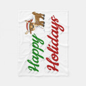 prettige feestdagen kerstscript Reindeer Fleece Deken (Voorkant)