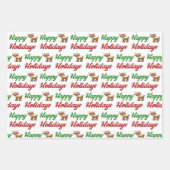 prettige feestdagen kerstscript Reindeer Inpakpapier Vel (Voorkant)