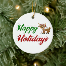 prettige feestdagen kerstscript Reindeer Keramisch Ornament