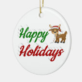 prettige feestdagen kerstscript Reindeer Keramisch Ornament (Links)