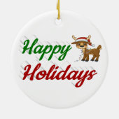 prettige feestdagen kerstscript Reindeer Keramisch Ornament (Achterkant)