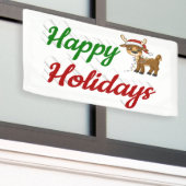 prettige feestdagen kerstscript Reindeer Spandoek (Buitenkant Gebouw)