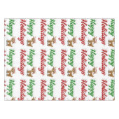 prettige feestdagen kerstscript Reindeer Tafelkleed (Voorkant (Horizontaal))