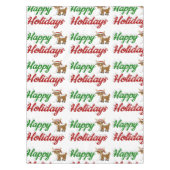 prettige feestdagen kerstscript Reindeer Tafelkleed (Voorkant)