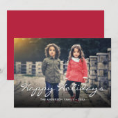 prettige feestdagen kerstscript Typografie Feestdagenkaart (Voorkant / Achterkant)