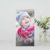 prettige feestdagen kerstsneeuwfoto feestdagenkaart (Staand voorkant)