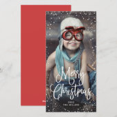 prettige feestdagen kerstsneeuwfoto feestdagenkaart (Voorkant / Achterkant)