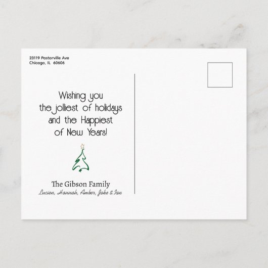 Prettige feestdagen Kerststal Moderne Krans \ (Achterkant)