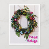 Prettige feestdagen Kerststal Moderne Krans \ (Voorkant)