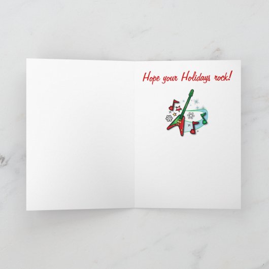 prettige feestdagen Kerststeen Guitar en Notes (Binnen)