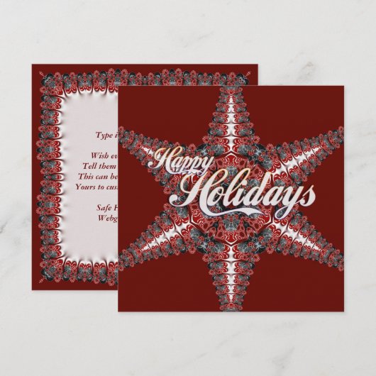 prettige feestdagen kerstster Festive Red Kaart (Voorkant / Achterkant)