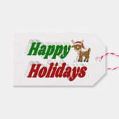 prettige feestdagen kersttypografie cadeaulabel (Voorkant (Horizontaal))