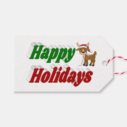 prettige feestdagen kersttypografie cadeaulabel (Voorkant (Horizontaal))