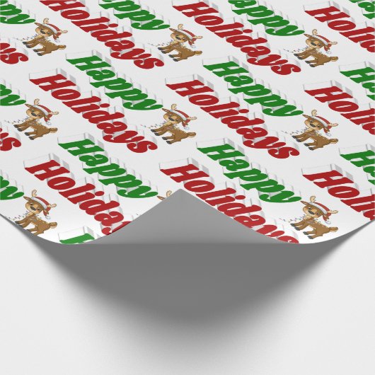 prettige feestdagen kersttypografie cadeaupapier (Hoek)