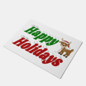 prettige feestdagen kersttypografie deurmat (Schuin)