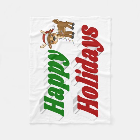 prettige feestdagen kersttypografie fleece deken (Voorkant)