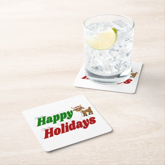 prettige feestdagen kersttypografie kartonnen onderzetters (Insitu)