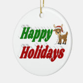 prettige feestdagen kersttypografie keramisch ornament (Links)