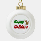 prettige feestdagen kersttypografie keramische bal ornament (Voorkant)