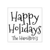 prettige feestdagen kersttypografie Naam toevoegen Rubberstempel (Afrduk)