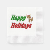 prettige feestdagen kersttypografie servet (Voorkant)