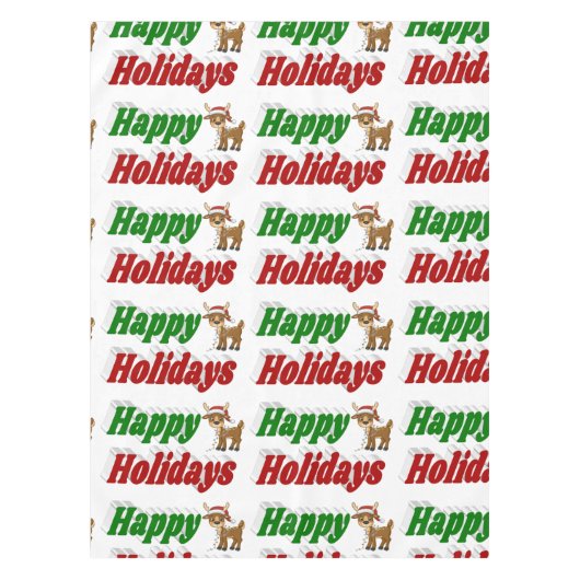 prettige feestdagen kersttypografie tafelkleed (Voorkant)