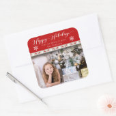 Prettige feestdagen Kerstvakantie - Vierkante Sticker (Envelop)