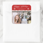 Prettige feestdagen Kerstvakantie - Vierkante Sticker (Tas)