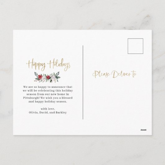 prettige feestdagen | Kerstverandering van adresfo (Achterkant)