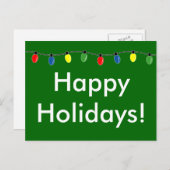 Prettige feestdagen Kerstverlichting briefkaarten (Voorkant / Achterkant)