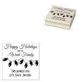 Prettige feestdagen Kerstverlichting Rubberstempel (Gestempeld)