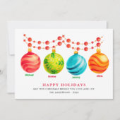 prettige feestdagen kerstversiering 4 Familienamen Feestdagenkaart (Voorkant)