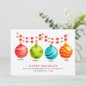 prettige feestdagen kerstversiering 4 Familienamen Feestdagenkaart (Staand voorkant)